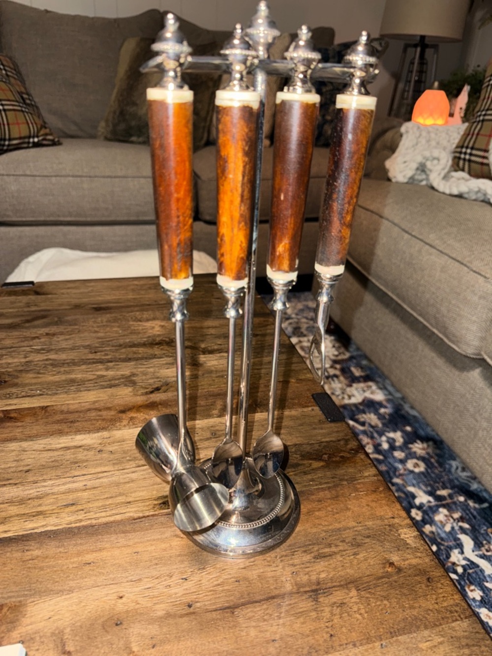 POTTERY BARN • FRENCH COUNTRY CHIC Faux Bone Handle Bar Tool Set - 5 pcs